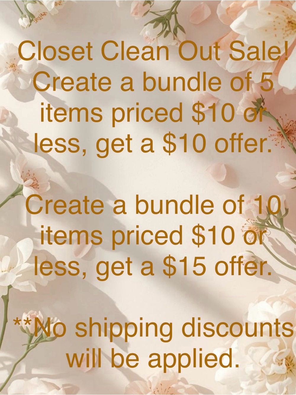 Closet Clean Out Sale!